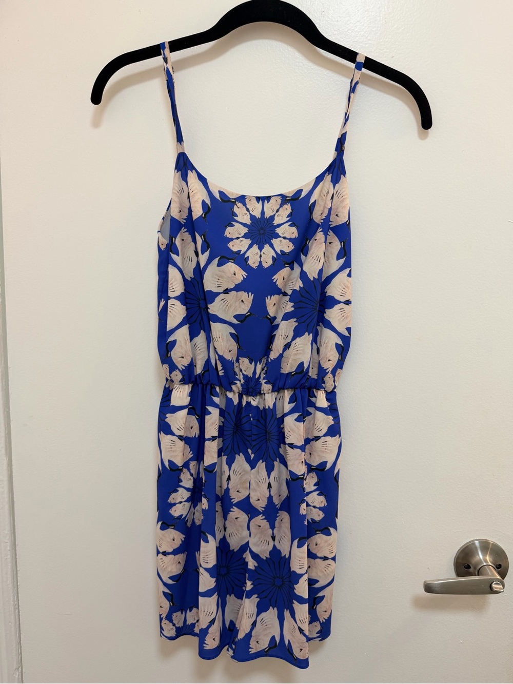 Alice + Olivia Royal Blue Swan Print Romper